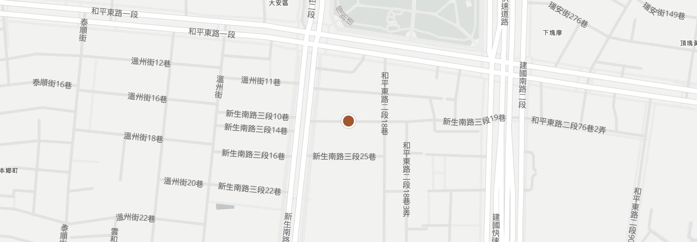 日常計劃空間設計 位置地圖：臺北市大安區新生南路三段19巷